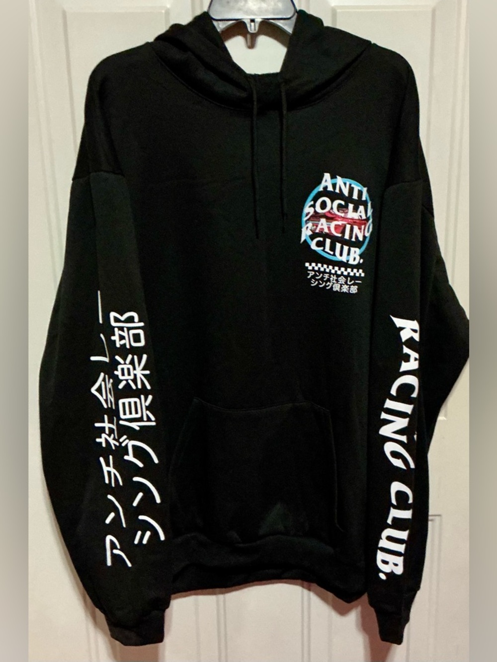 Laundry by Design Black Hoodie with White & Red Logo Accents